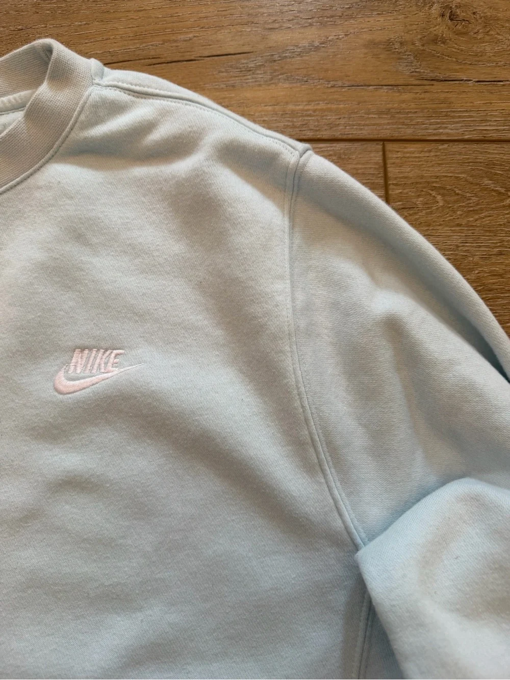 Nike Sportswear‎ Club Fleece Crewneck Sweatshirt Mens Large Light Aqua Blue